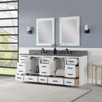 Load image into Gallery viewer, Monna 84&quot; Double Bathroom Vanity Set with Aosta White Composite Stone Countertop
