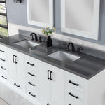 Load image into Gallery viewer, Monna 84&quot; Double Bathroom Vanity Set with Aosta White Composite Stone Countertop
