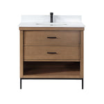 Load image into Gallery viewer, Kesia 36&quot; Single Bathroom Vanity Set with Aosta White Composite Stone Countertop
