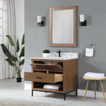 Load image into Gallery viewer, Kesia 36&quot; Single Bathroom Vanity Set with Aosta White Composite Stone Countertop
