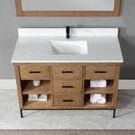 Load image into Gallery viewer, Kesia 48&quot; Single Bathroom Vanity Set with Aosta White Composite Stone Countertop
