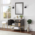 Load image into Gallery viewer, Wildy 36&quot; Single Bathroom Vanity Set with Grain White Composite Stone Countertop
