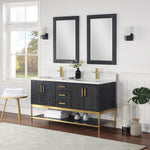 Load image into Gallery viewer, Wildy 60&quot; Double Bathroom Vanity Set with Grain White Composite Stone Countertop
