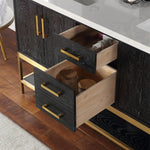 Load image into Gallery viewer, Wildy 60&quot; Double Bathroom Vanity Set with Grain White Composite Stone Countertop
