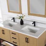 Load image into Gallery viewer, Wildy 60&quot; Double Bathroom Vanity Set with Grain White Composite Stone Countertop
