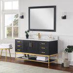 Load image into Gallery viewer, Wildy 60&quot; Single Bathroom Vanity Set with Grain White Composite Stone Countertop
