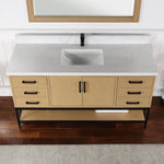 Load image into Gallery viewer, Wildy 60&quot; Single Bathroom Vanity Set with Grain White Composite Stone Countertop
