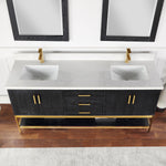Load image into Gallery viewer, Wildy 72&quot; Double Bathroom Vanity Set with Grain White Composite Stone Countertop
