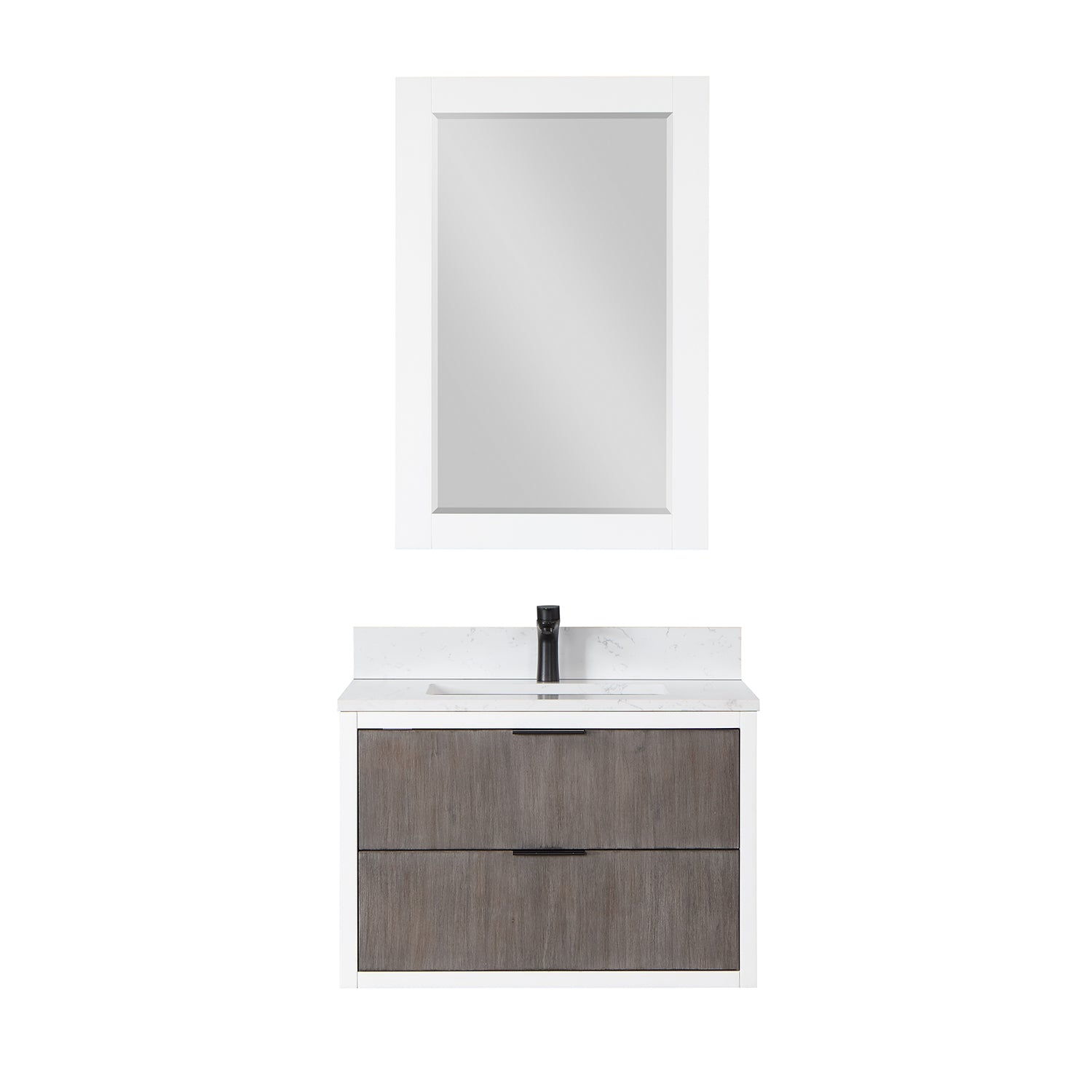 Dione Single Bathroom Vanity Set with Aosta White Stone Countertop