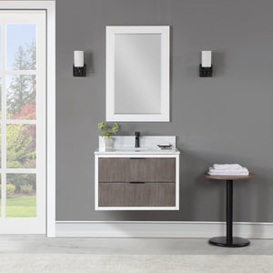Dione Single Bathroom Vanity Set with Aosta White Stone Countertop