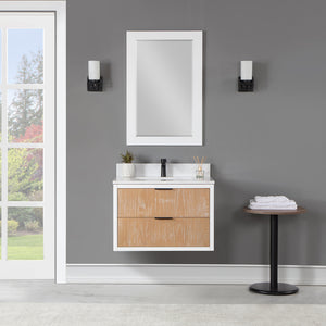 Dione Single Bathroom Vanity Set with Aosta White Stone Countertop