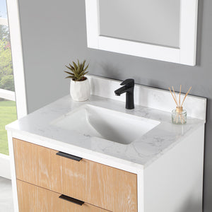 Dione Single Bathroom Vanity Set with Aosta White Stone Countertop