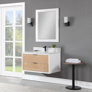 Dione Single Bathroom Vanity Set with Aosta White Stone Countertop