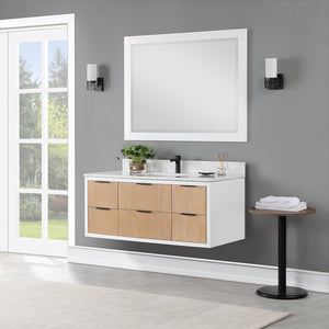 Dione Single Bathroom Vanity Set with Aosta White Stone Countertop