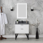 Load image into Gallery viewer, Helios 30&quot; Single Bathroom Vanity Set with Concrete Gray Stone Countertop
