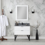 Load image into Gallery viewer, Helios 36&quot; Single Bathroom Vanity Set with Concrete Gray Stone Countertop
