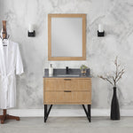 Load image into Gallery viewer, Helios 36&quot; Single Bathroom Vanity Set with Concrete Gray Stone Countertop
