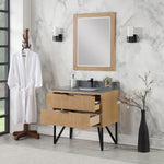 Load image into Gallery viewer, Helios 36&quot; Single Bathroom Vanity Set with Concrete Gray Stone Countertop
