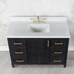 Weiser 48" Single Bathroom Vanity Set with Composite Aosta White Stone Countertop