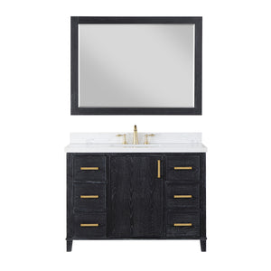 Weiser 48" Single Bathroom Vanity Set with Composite Aosta White Stone Countertop