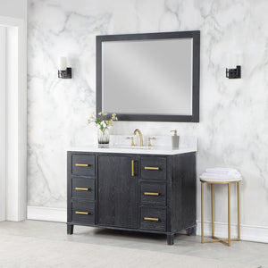 Weiser 48" Single Bathroom Vanity Set with Composite Aosta White Stone Countertop