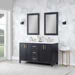Load image into Gallery viewer, Weiser 60&quot; Double Bathroom Vanity Set with Composite Aosta White Stone Countertop
