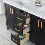 Load image into Gallery viewer, Weiser 60&quot; Double Bathroom Vanity Set with Composite Aosta White Stone Countertop
