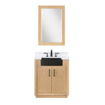 Load image into Gallery viewer, Novago 30&quot; Single Bathroom Vanity Set with Composite Aosta White Stone Countertop and Farmhouse Sink
