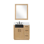 Load image into Gallery viewer, Novago 36&quot; Single Bathroom Vanity Set with Composite Aosta White Stone Countertop and Farmhouse Sink
