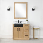 Load image into Gallery viewer, Novago 36&quot; Single Bathroom Vanity Set with Composite Aosta White Stone Countertop and Farmhouse Sink
