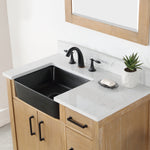Load image into Gallery viewer, Novago 36&quot; Single Bathroom Vanity Set with Composite Aosta White Stone Countertop and Farmhouse Sink

