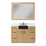 Load image into Gallery viewer, Novago 48&quot; Single Bathroom Vanity Set with Composite Aosta White Stone Countertop and Farmhouse Sink
