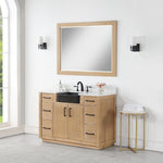 Load image into Gallery viewer, Novago 48&quot; Single Bathroom Vanity Set with Composite Aosta White Stone Countertop and Farmhouse Sink
