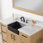 Load image into Gallery viewer, Novago 48&quot; Single Bathroom Vanity Set with Composite Aosta White Stone Countertop and Farmhouse Sink
