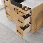 Load image into Gallery viewer, Novago 48&quot; Single Bathroom Vanity Set with Composite Aosta White Stone Countertop and Farmhouse Sink
