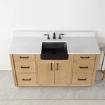 Load image into Gallery viewer, Novago 60&quot; Single Bathroom Vanity Set with Composite Carrara White Stone Countertop and Farmhouse Sink

