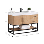 Load image into Gallery viewer, Bianco Single Bathroom Vanity with White Composite Stone Countertop
