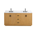 Load image into Gallery viewer, Perla 72&quot; Double Bathroom Vanity with Grain White Composite Stone Countertop
