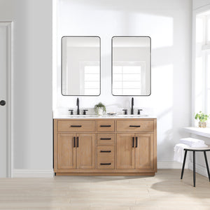 Gavino 60" Double Bathroom Vanity with Composite Stone Countertop