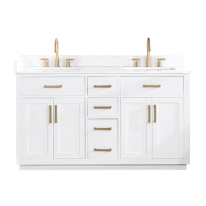 Gavino 60" Double Bathroom Vanity with Composite Stone Countertop