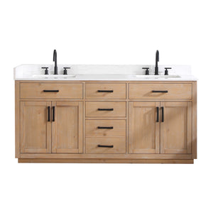 Gavino 72" Double Bathroom Vanity with Composite Stone Countertop
