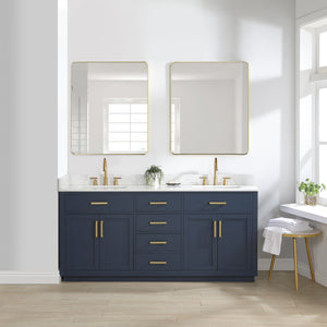 Gavino 72" Double Bathroom Vanity with Composite Stone Countertop