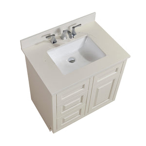 Belluno Single Sink Bathroom Vanity Countertop in Milano White