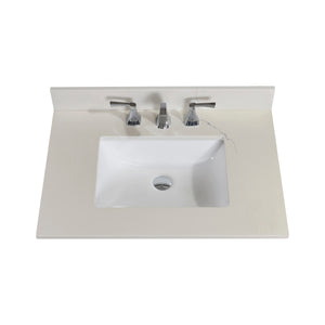 Belluno Single Sink Bathroom Vanity Countertop in Milano White