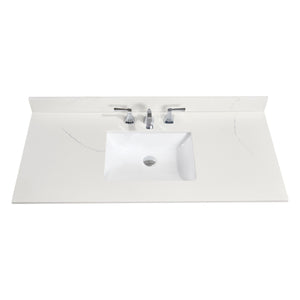 Belluno Single Sink Bathroom Vanity Countertop in Milano White