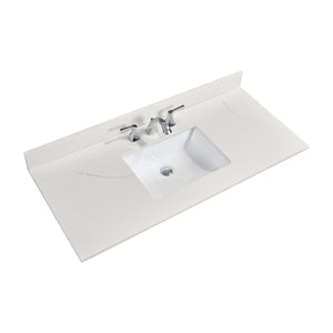 Belluno Single Sink Bathroom Vanity Countertop in Milano White