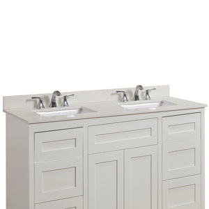 Belluno Double Sink Bathroom Vanity Countertop in Milano White