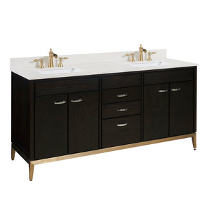 Belluno Double Sink Bathroom Vanity Countertop in Milano White