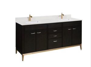 Belluno Double Sink Bathroom Vanity Countertop in Milano White