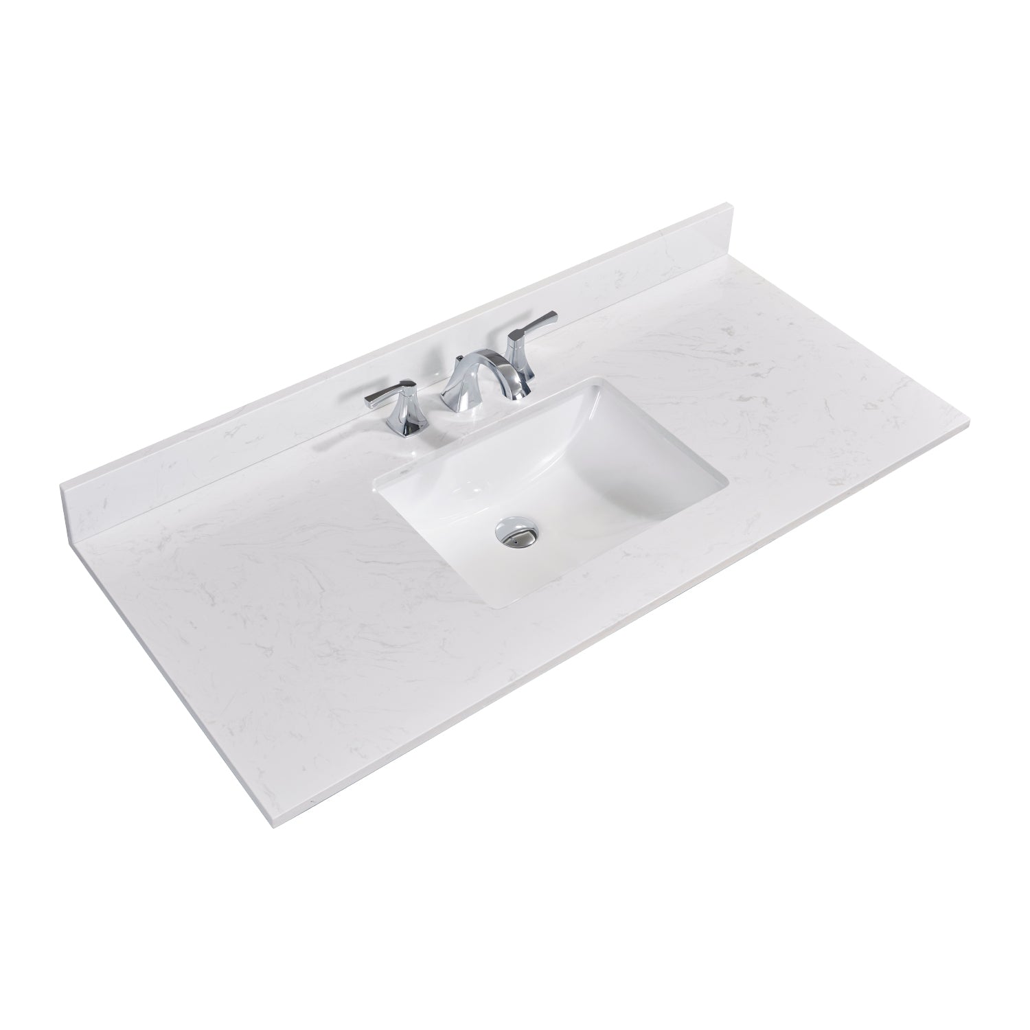 Frosinone Single Sink Bathroom Vanity Countertop in Jazz White